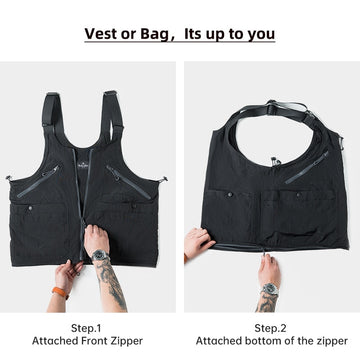 Maden New Arrival Large Capacity Army Green Men's Handbag Summer Camping Working Vest Dual-use Satche Jacket Tactical Backpack